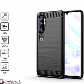 Silikoninis Carbon dėklas - juodas (MI NOTE 10/NOTE 10 PRO) 